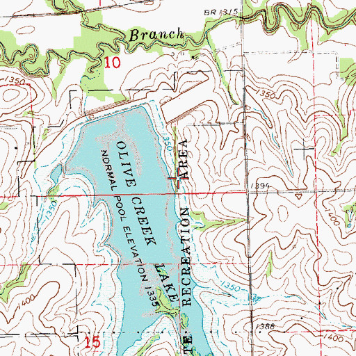 Topographic Map of Area Two Campground, NE