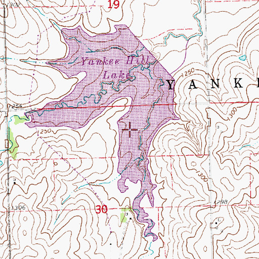 Topographic Map of Yankee Hill State Wildlife Management Area, NE
