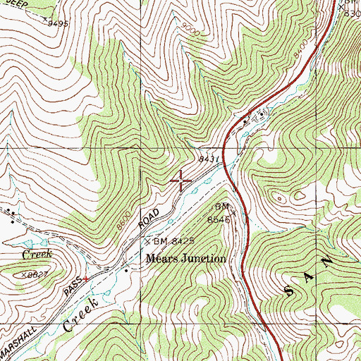Topographic Map of Mears Junction, CO