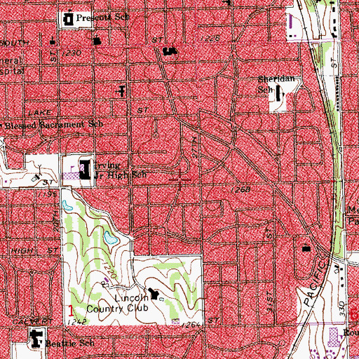 Topographic Map of City Bible Church, NE