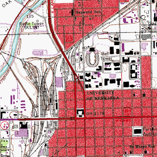 Topographic Map of 501 Building, NE