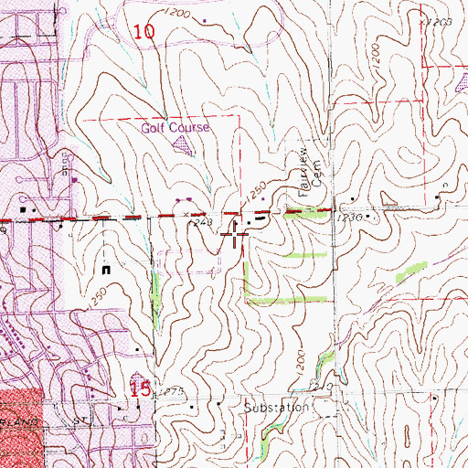 Topographic Map of North Forty Golf Complex, NE