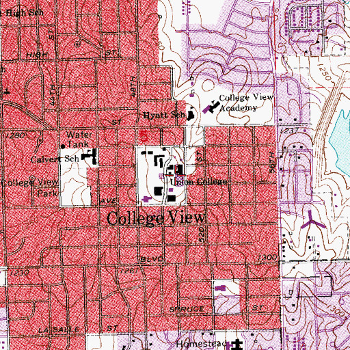 Topographic Map of Don Love Building, NE