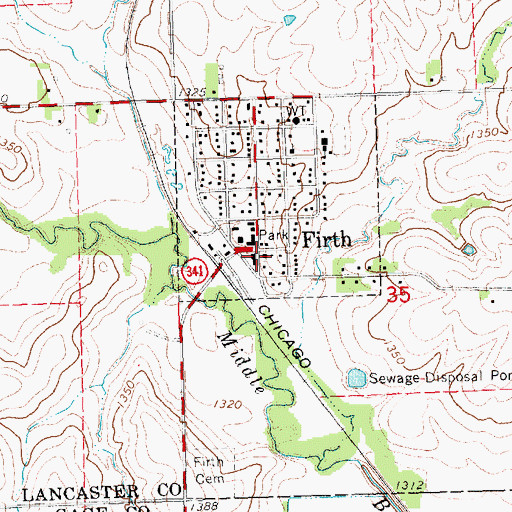 Topographic Map of Lakeview Rest Home, NE