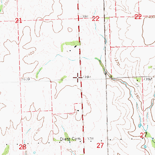 Topographic Map of Norris School District 160, NE