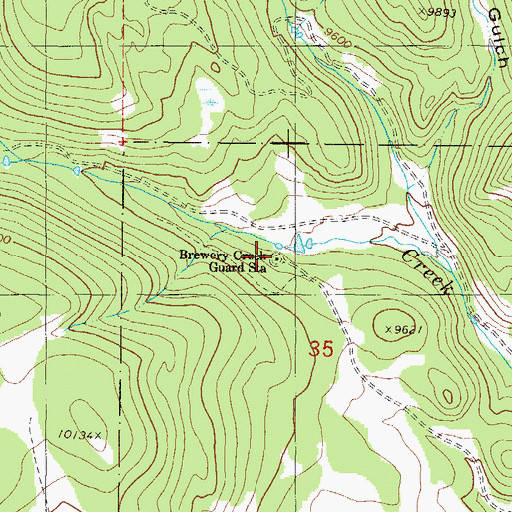 Topographic Map of Brewery Creek Guard Station, CO