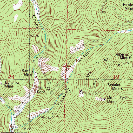 Topographic Map of Rawley Mine, CO