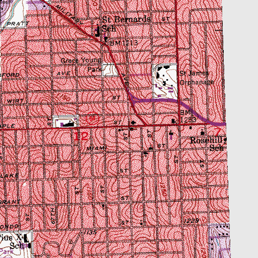 Topographic Map of Benson Post Office, NE