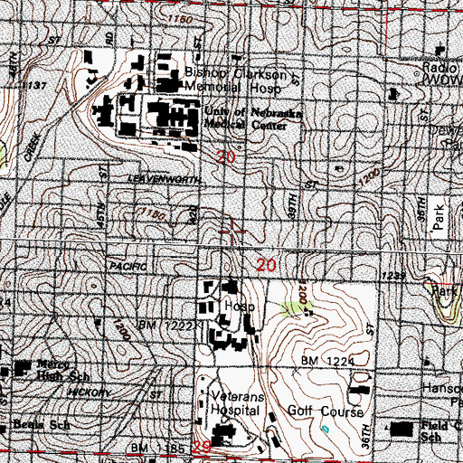 Topographic Map of Lindenwood Nursing Home, NE