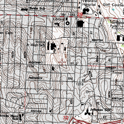 Topographic Map of Clarkson West Medical Center, NE