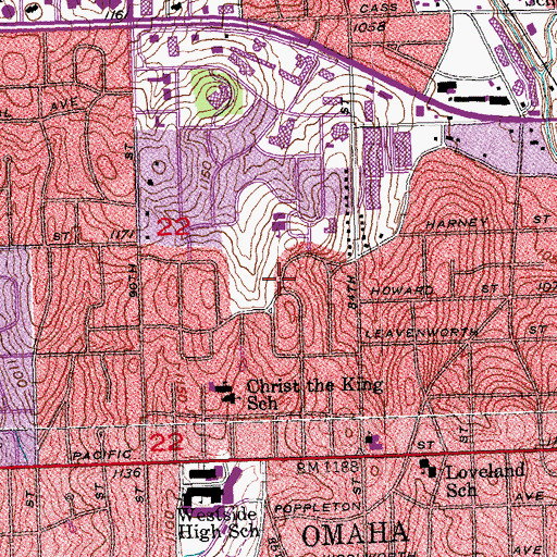 Topographic Map of Christ the King Church, NE