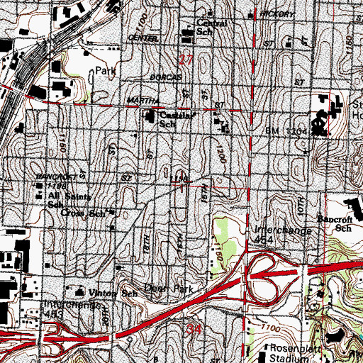 Topographic Map of Castelar United Presbyterian Church, NE