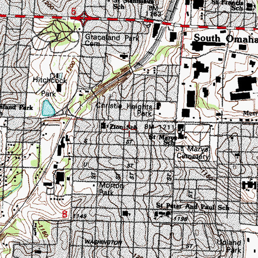 Topographic Map of Southside Baptist Church, NE