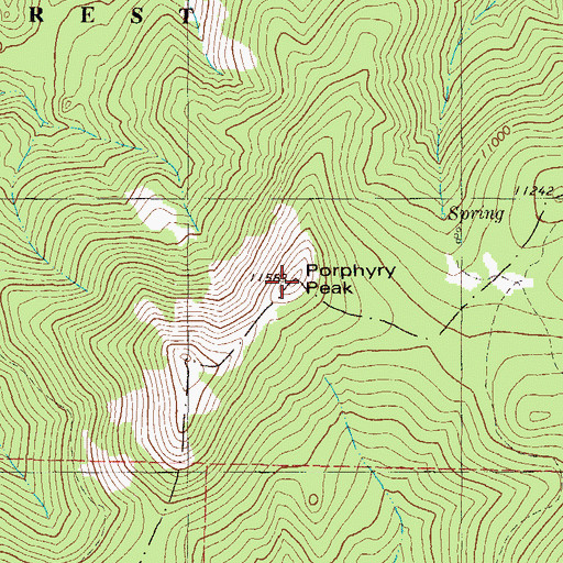 Topographic Map of Porphyry Peak, CO