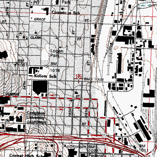 Topographic Map of Charles Drew Health Center, NE