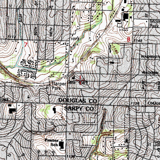Topographic Map of Mosher-Pilgrim Presbyterian Church, NE