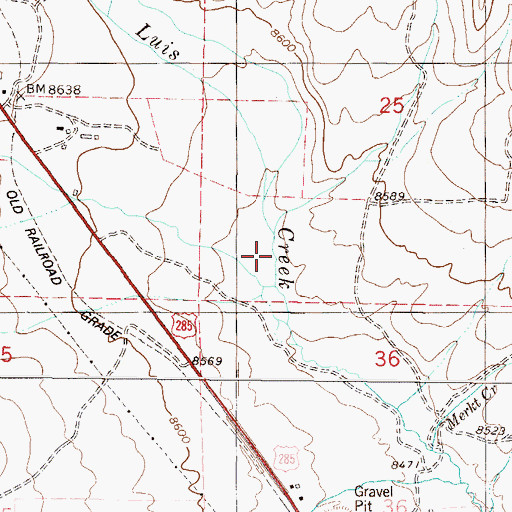 Topographic Map of Swidinski Creek, CO