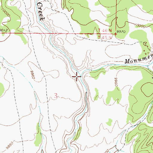 Topographic Map of Monument Rock Creek, CO