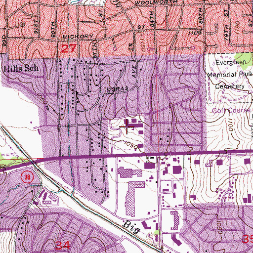 Topographic Map of Westside Middle School, NE