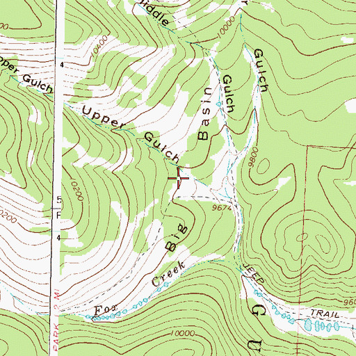 Topographic Map of Big Basin, CO