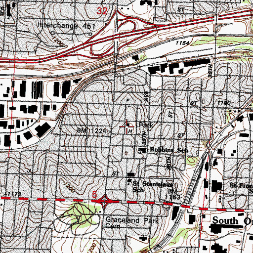 Topographic Map of Pulaski Park, NE