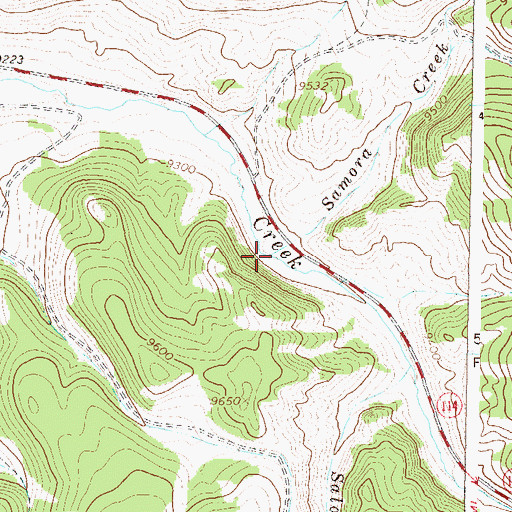 Topographic Map of Samora Creek, CO