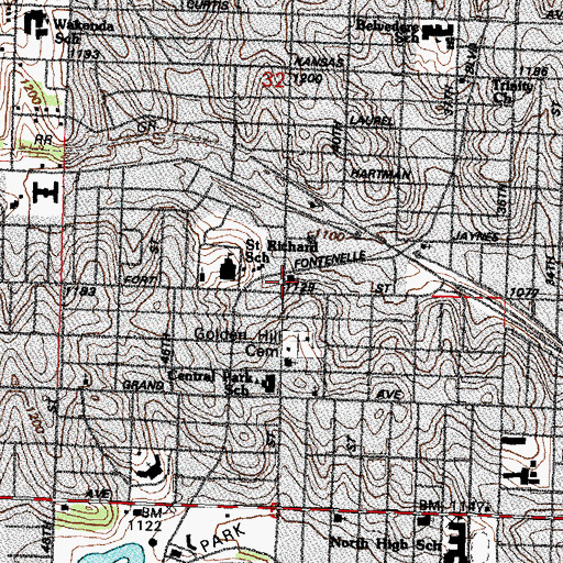 Topographic Map of Garden of Gethsemane Evangelical Lutheran Church, NE