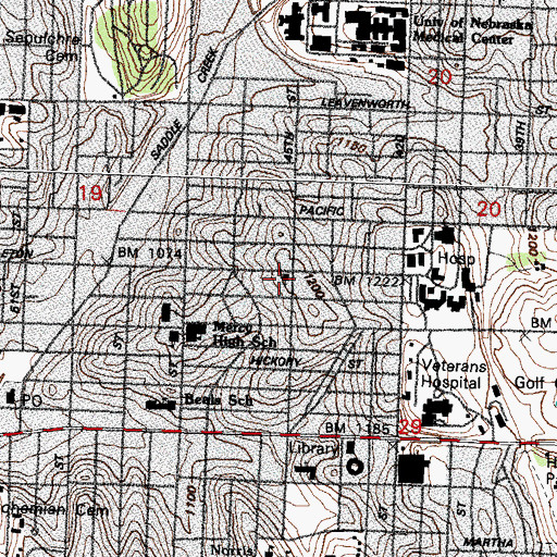 Topographic Map of Bethel Lutheran Church, NE