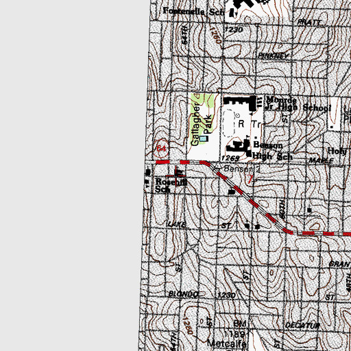 Topographic Map of Saint Paul United Methodist Church, NE