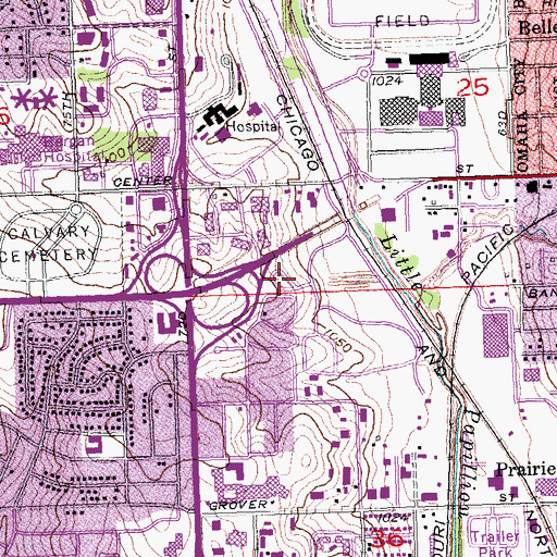 Topographic Map of Caradon Mobile Home Park, NE