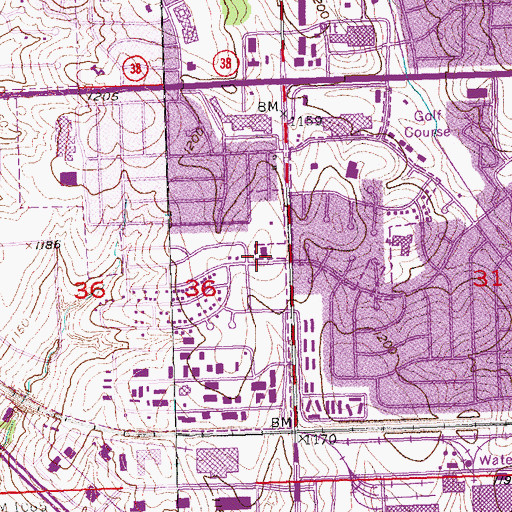 Topographic Map of Millard Branch Library, NE