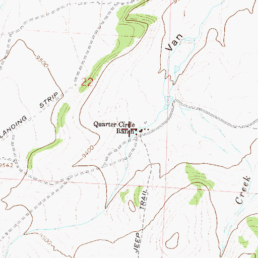 Topographic Map of Quarter Circle Ranch, CO