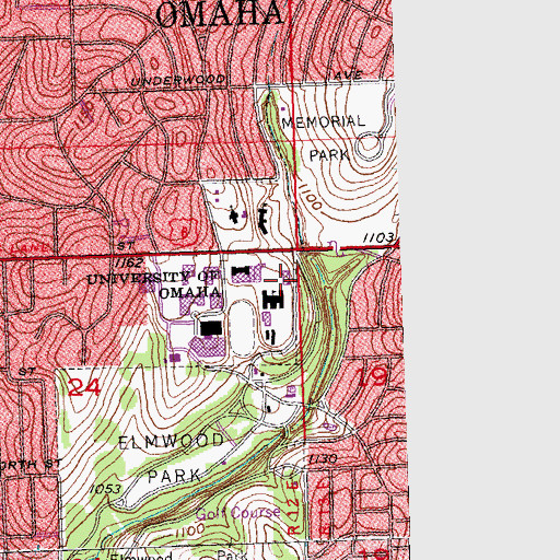 Topographic Map of Kayser Hall, NE