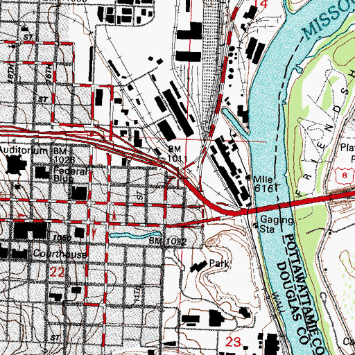 Topographic Map of Interchange 4, NE