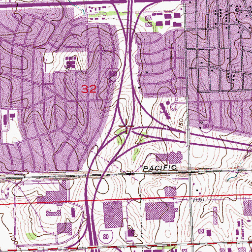 Topographic Map of Interchange 446, NE