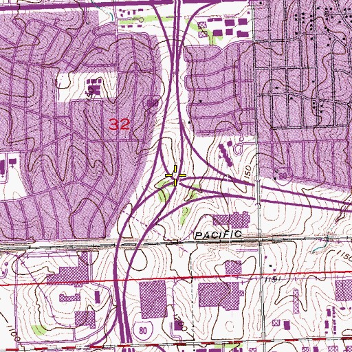 Topographic Map of Interchange 446, NE