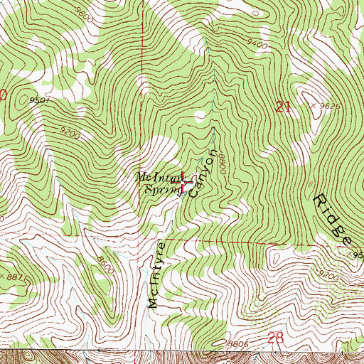 Topographic Map of McIntyre Spring, CO
