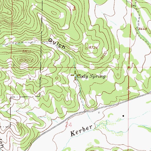 Topographic Map of Cody Spring, CO