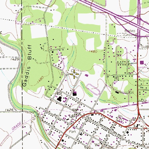 Topographic Map of Comfort Cemetery, TX