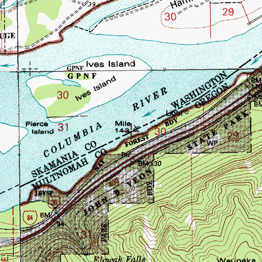 Topographic Map of Metasequoia Creek, OR
