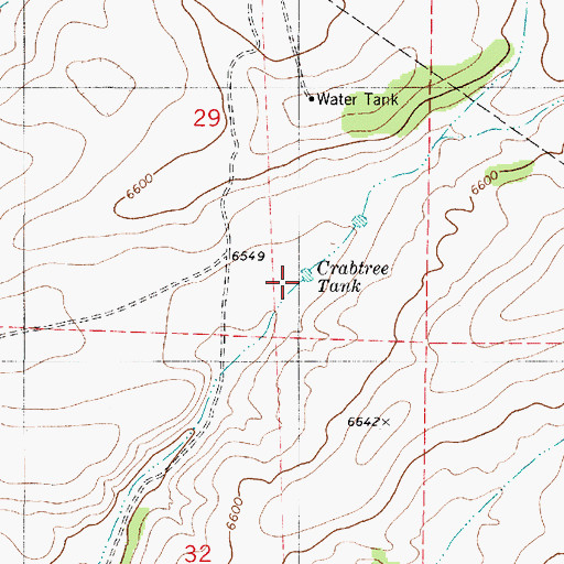 Topographic Map of Crabtree Tank, NM