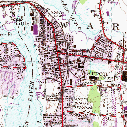 Topographic Map of George Haile Free Library, RI