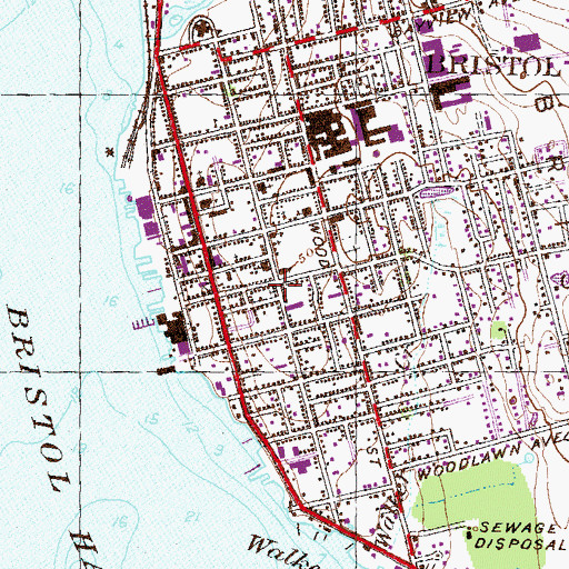 Topographic Map of United Brothers Synagogue, RI