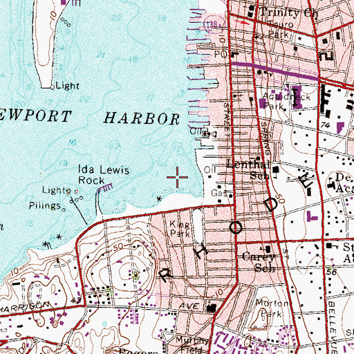 Topographic Map of Overings Wharf (historical), RI