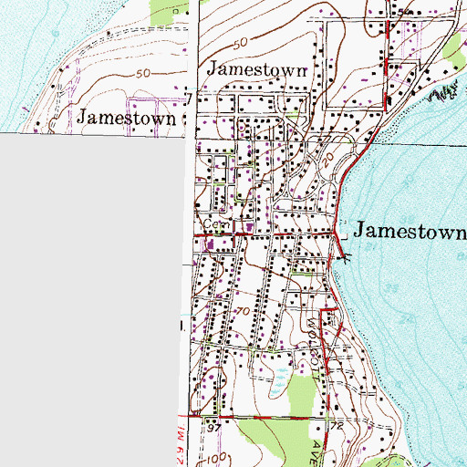 Topographic Map of Saint Matthews Episcopal Church, RI