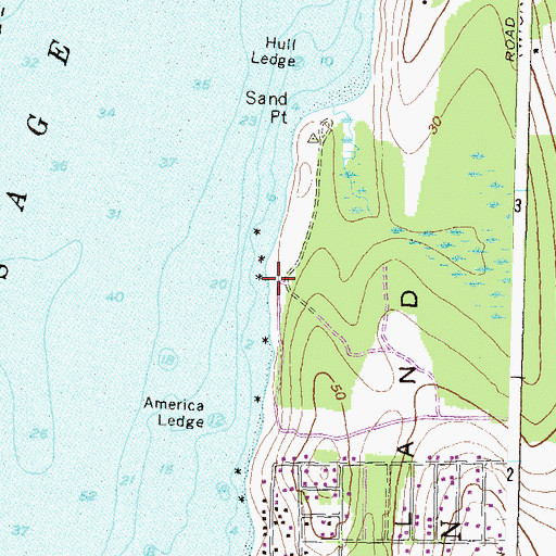 Topographic Map of Sunset Beach, RI