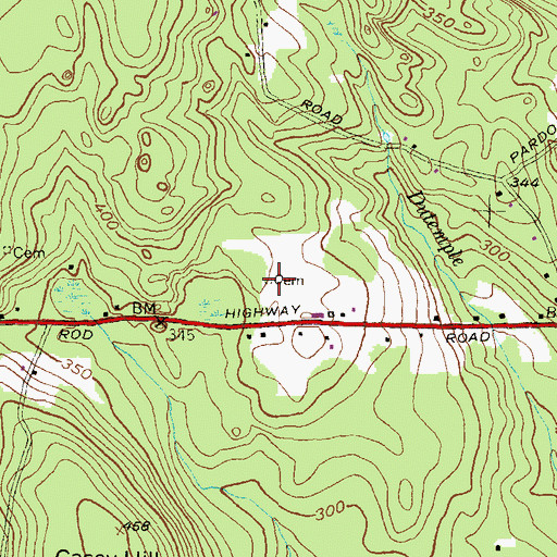 Topographic Map of Amos Whitford Plot, RI