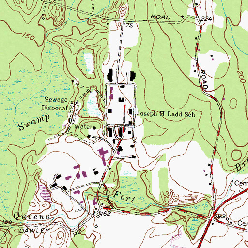 Topographic Map of Doctor Joseph H Ladd School, RI