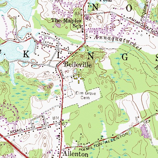 Topographic Map of John Eldred Plot, RI