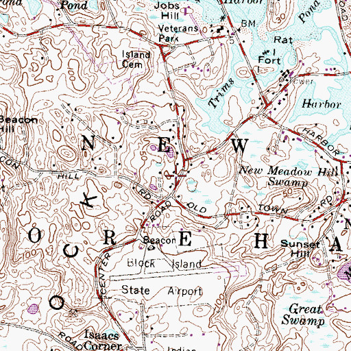 Topographic Map of Primitive Methodist Church, RI